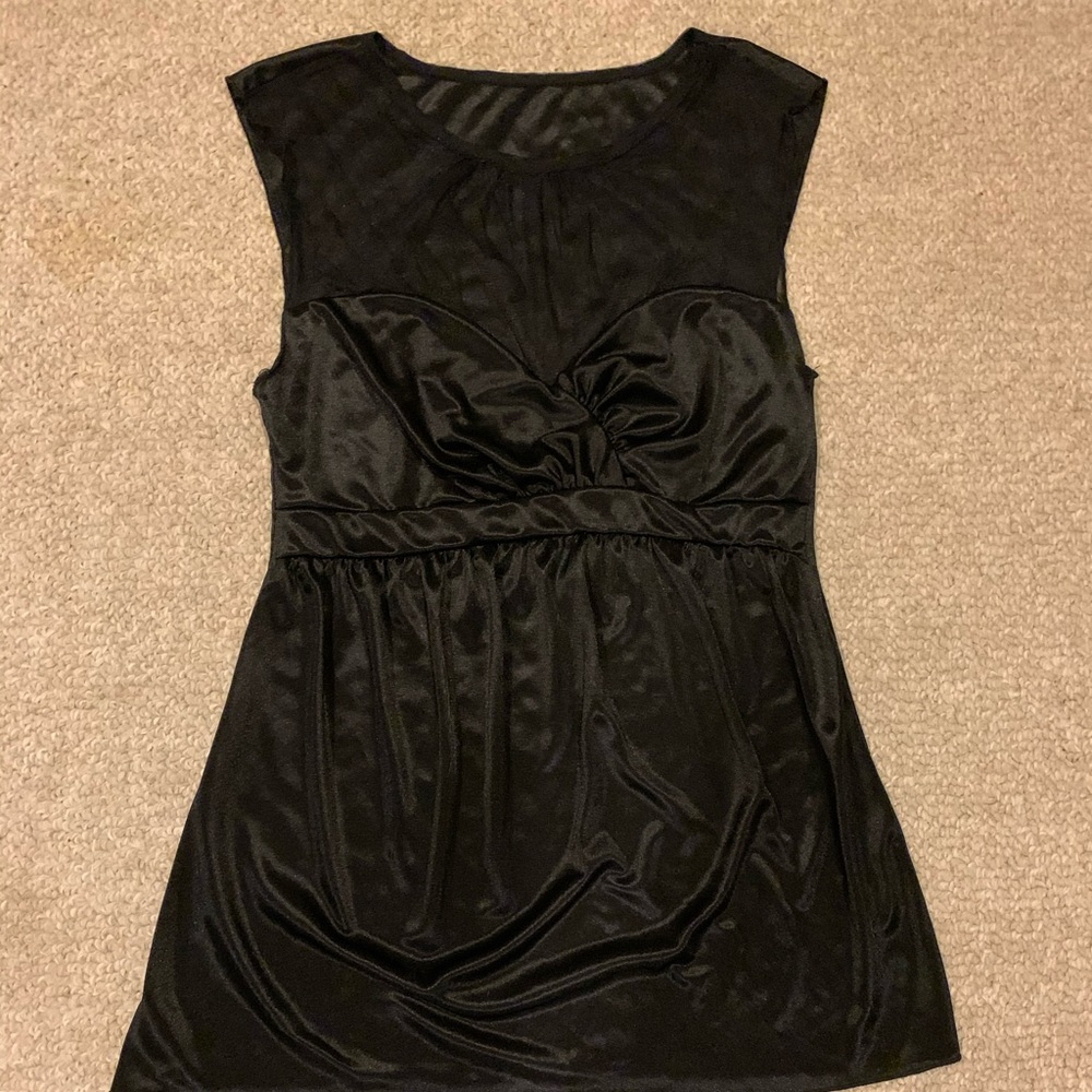 Express Sheer Black + Satin Black Blouse